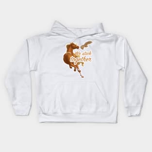 We Stick Together Horse and Owl Kids Hoodie